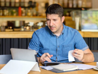 An image of an accounting professional in a restaurant